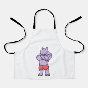 Hippo as Bodybuilder extreme Apron