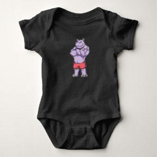 Hippo as Bodybuilder extreme Baby Bodysuit