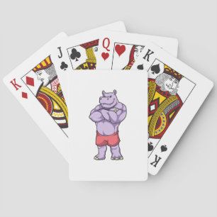 Hippo as Bodybuilder extreme Playing Cards