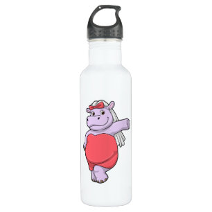 Hippo as Bride with Veil & Bow 710 Ml Water Bottle