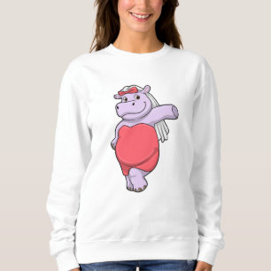 Hippo as Bride with Veil & Bow Sweatshirt