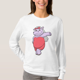 Hippo as Bride with Veil & Bow T-Shirt