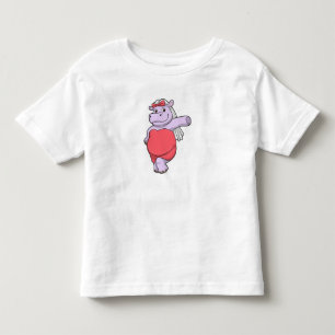 Hippo as Bride with Veil & Bow Toddler T-shirt