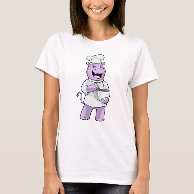 Hippo as Chef with Bowl T-Shirt (Front)