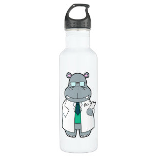Hippo as Doctor with Smock 710 Ml Water Bottle