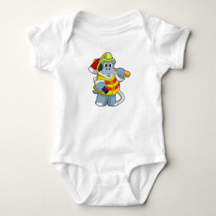 Hippo as Firefighter with Axe Baby Bodysuit