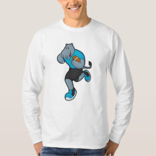 Hippo as Football player with Football T-Shirt