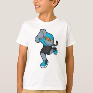 Hippo as Football player with Football T-Shirt