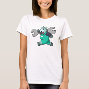 Hippo as Mechanic with Wrench T-Shirt
