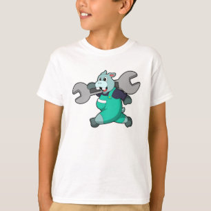 Hippo as Mechanic with Wrench T-Shirt