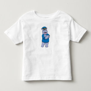 Hippo as Police officer with Police hat Toddler T-shirt