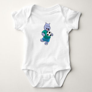 Hippo as Soccer player with Soccer Baby Bodysuit