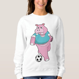 Hippo as Soccer player with Soccer.PNG Sweatshirt