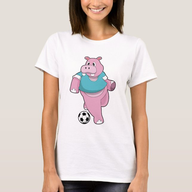 Hippo as Soccer player with Soccer.PNG T-Shirt (Front)