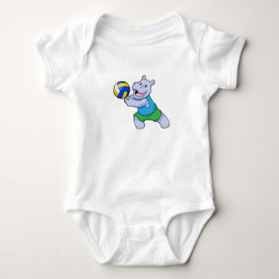 Hippo as Volleyball player with Volleyball Baby Bodysuit