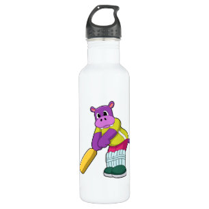 Hippo at Cricket with Cricket bat 710 Ml Water Bottle
