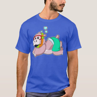 Hippo At Diving With Snorkel T-Shirt