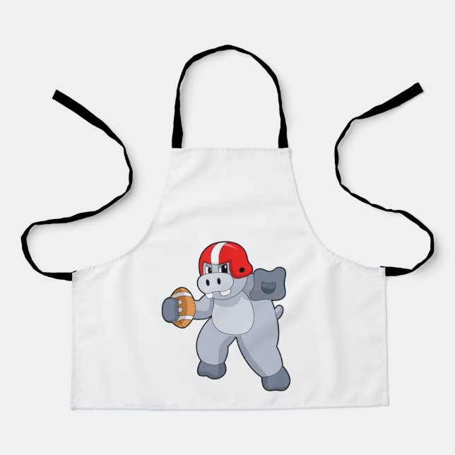 Hippo at Football Sports Apron (Front)