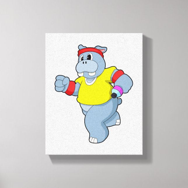 Hippo at Running Canvas Print (Front)
