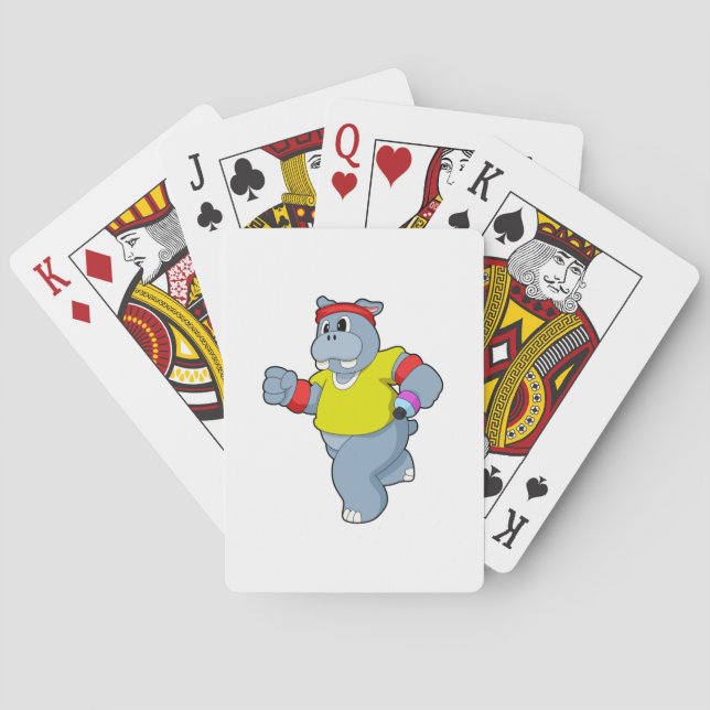 Hippo at Running Playing Cards (Back)