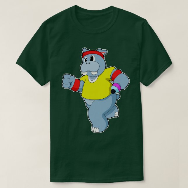 Hippo at Running T-Shirt (Design Front)