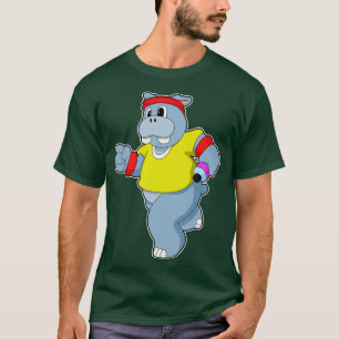 Hippo at Running T-Shirt