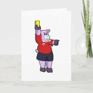 Hippo at Soccer as Referee Card