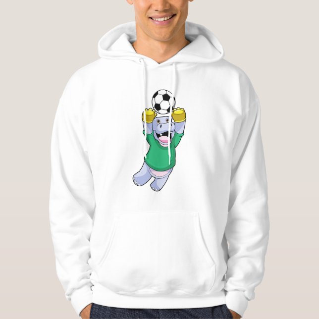 Hippo at Soccer Sports Hoodie (Front)