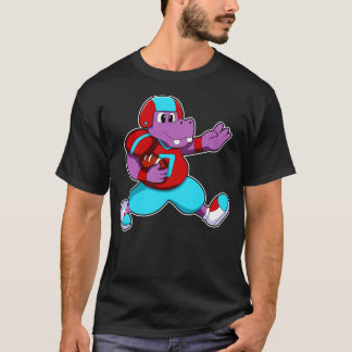 Hippo at Sports with  Helmet T-Shirt