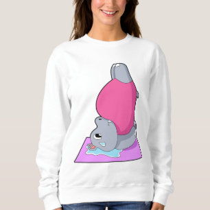 Hippo at Yoga Fitness Sweatshirt