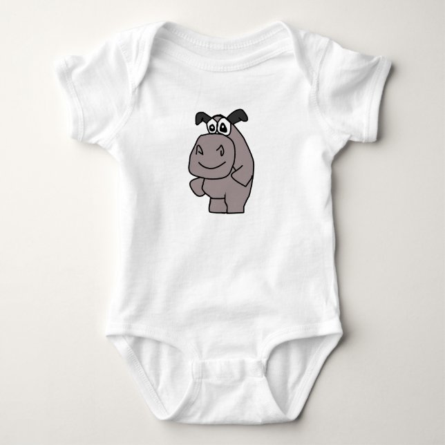 Hippo Baby Bodysuit (Front)