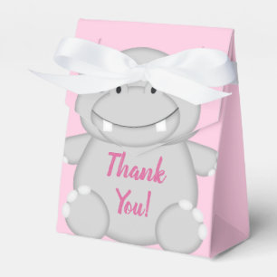 Hippo Baby Shower Pink Favor Box
