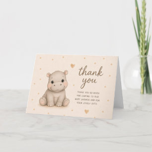 Hippo Baby Shower Thank You Card