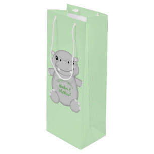 Hippo Baby Shower Wine Gift Bag