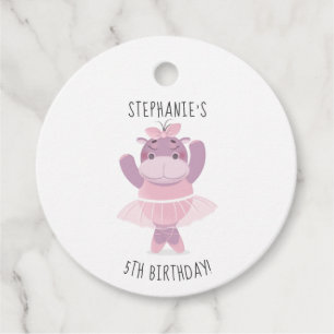 Hippo Ballerina Favour Tags