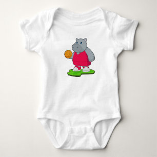 Hippo Basketball player Basketball Baby Bodysuit