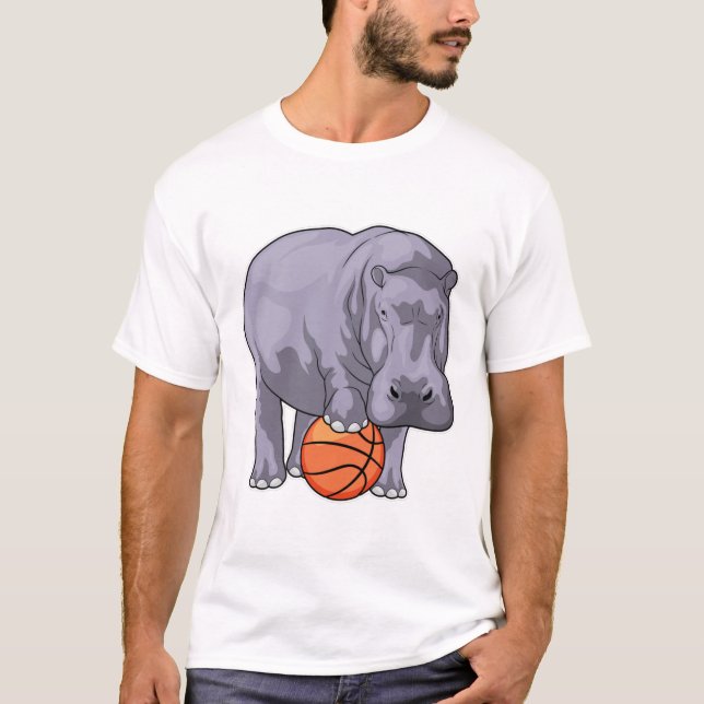 Hippo Basketball player Basketball T-Shirt (Front)