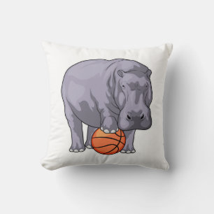 Hippo Basketball player Basketball Throw Pillow