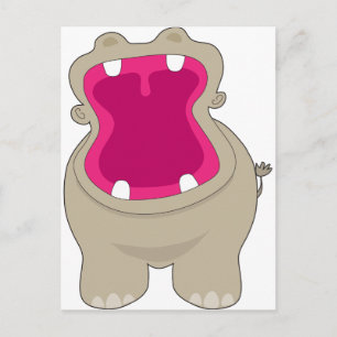 Hippo Big Mouth Postcard