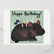 Hippo Birthday Card
