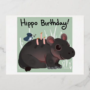 Hippo Birthday Card 