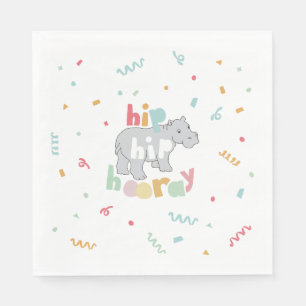 Hippo Birthday Party Hippo Hippopotamus Party Napkin