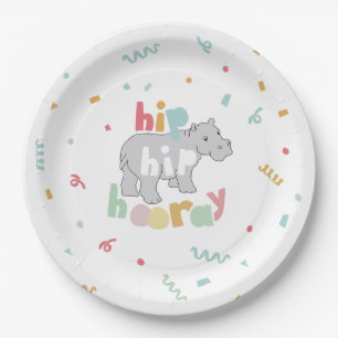 Hippo Birthday Party Hippo Hippopotamus Party Paper Plate