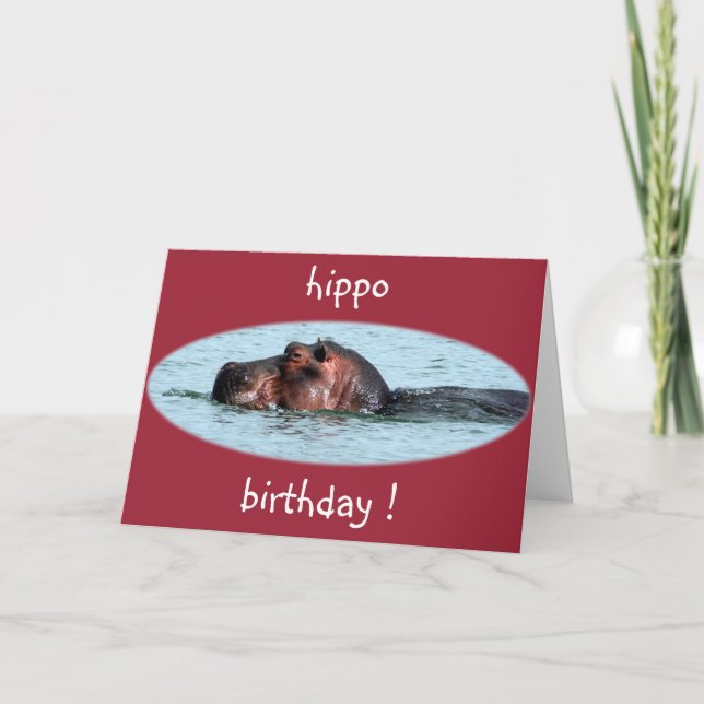 hippo birthday red card (Front)