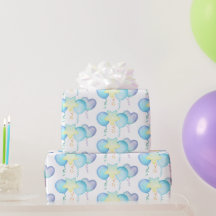 Hippo Birthday soft blue balloon gift 