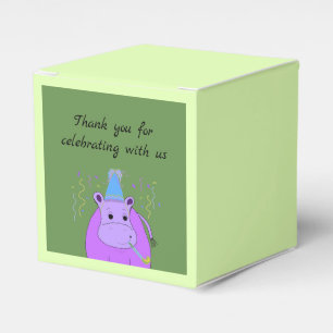 Hippo Birthday Thank You Favor Box