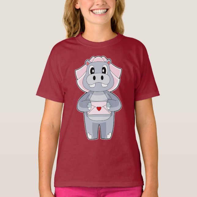 Hippo Bride Envelope Wedding T-Shirt (Front)