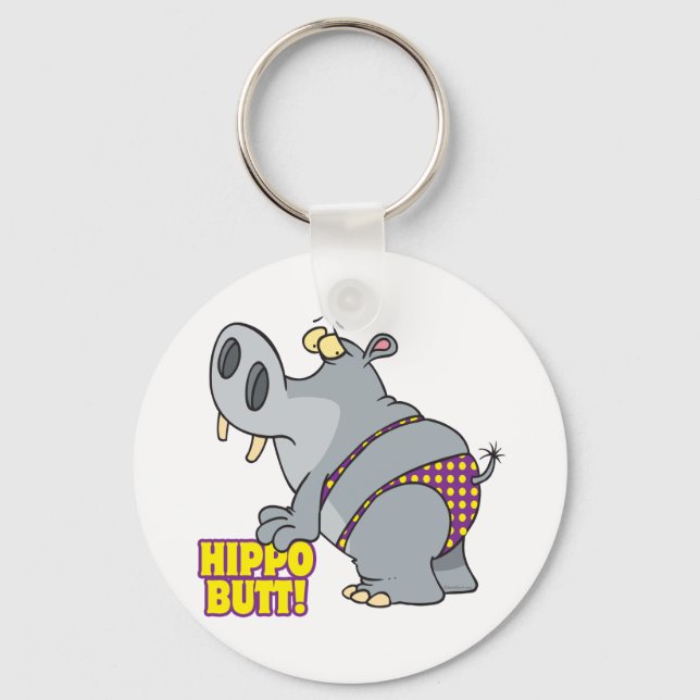hippo butt bikini hippopotamus keychain (Front)