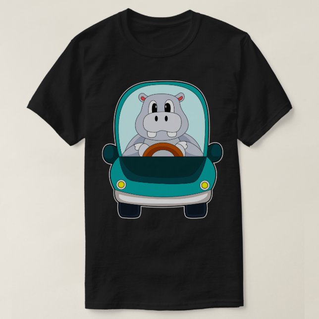 Hippo Car  T-Shirt (Design Front)