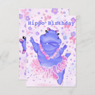 Hippo Carte d'anniversaire Ballerina Hippo Ballet 